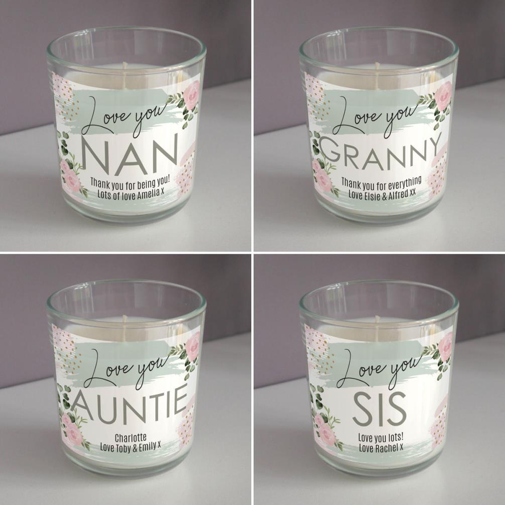 Personalised Abstract Rose Scented Jar Candle Extra Image 1